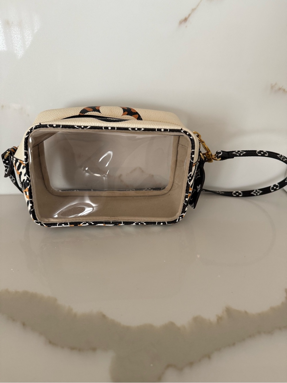 Louis Vuitton clear beach pouch jungle edition